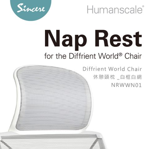 Humanscale Diffrient World Chair休憩頭枕 _白框白網