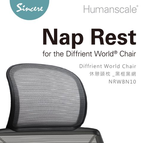 Humanscale Diffrient World Chair休憩頭枕 _黑框黑網