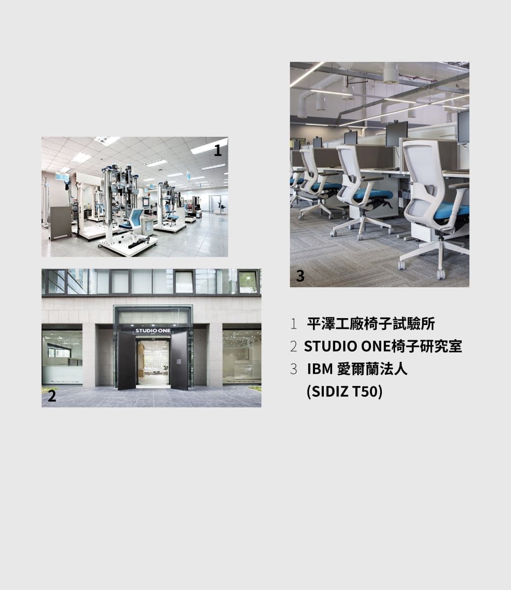 N23STUDIO ONE1 平澤工廠椅子試驗所2 STUDIO ONE3 IBM 愛爾蘭法人(SIDIZ T50)