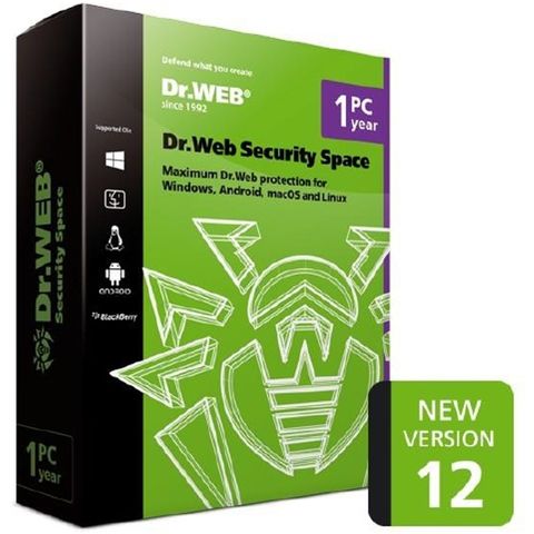 Dr. Web Security Space 防毒軟體 大蜘蛛 PC全面防掃毒(序號版)1PC/3年-支援Win7/8/10/11/XP