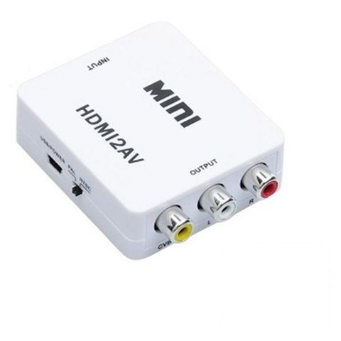 Full HD 1080P HDMI 視訊影像 to AV 端子 (RCA 紅白黃) 影音數位類比CVBS訊號轉接器, 支援輸出 NTSC(美規)/PAL(歐規)雙規格, 適合車機導航螢幕轉接