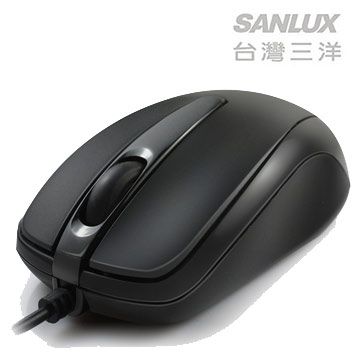 SANLUX 台灣三洋 超手感USB有線光學鼠(黑)