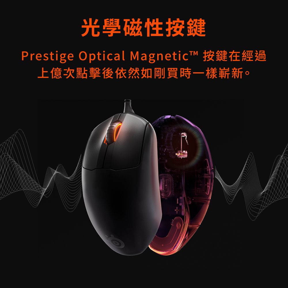 光學磁性按鍵Prestige Optical Magnetic™ 按鍵在經過上億次點擊後依然如剛買時一樣嶄新。