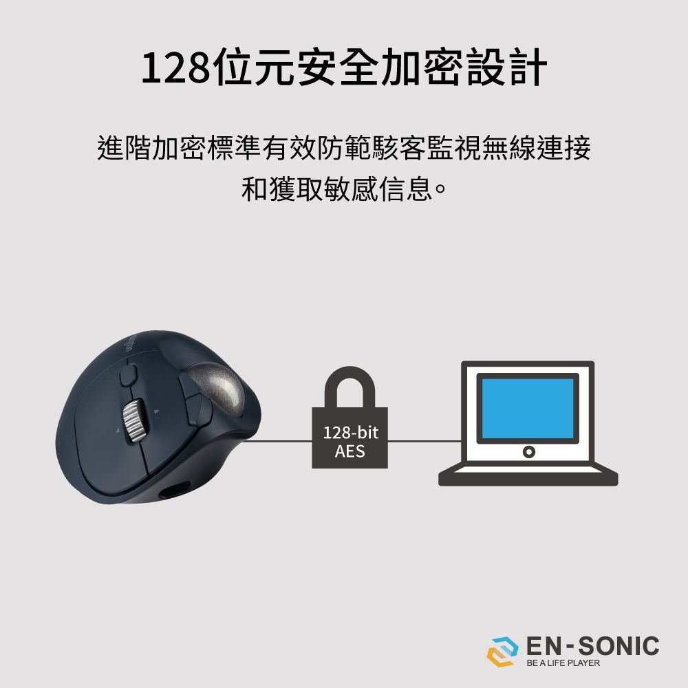 128位元安全加密設計進階加密標準有效防範駭客監視無線連接和獲取敏感信息。128-bitAESEN-SONICBE A LIFE PLAYER