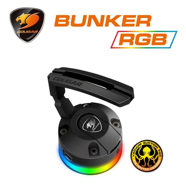 COUGAR 美洲獅 BUNKER RGB 真空吸盤滑鼠理線架 鼠線夾