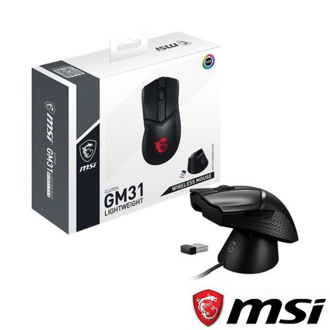 MSI CLUTCH GM31 LIGHTWEIGHT WIRELESS超輕量無線電競滑鼠