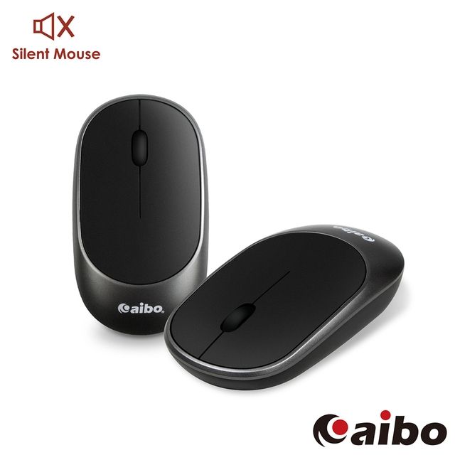 aibo  KA810 2.4G輕薄靜音無線滑鼠-黑灰色