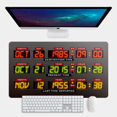 PIXOSTYLE 回到未來時光機 大尺寸 電競滑鼠墊 餐墊 辦公桌墊