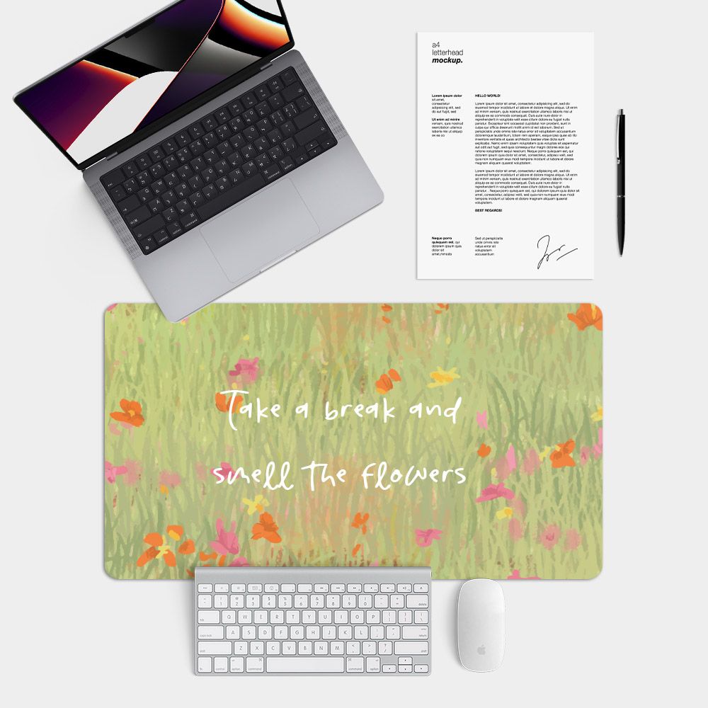 letterhedmockupTakea break and  flowersETYDFGRNMLAHELLO WORLD         .