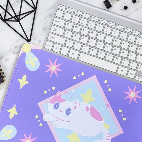 Stylelife可愛插畫包邊滑鼠墊/桌墊⭐貓咪萬花筒