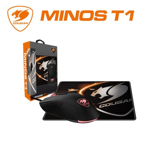 COUGAR 美洲獅 MINOS T1 電競滑鼠鼠墊組  MINOS T1 滑鼠+ VALUE T1 滑鼠墊