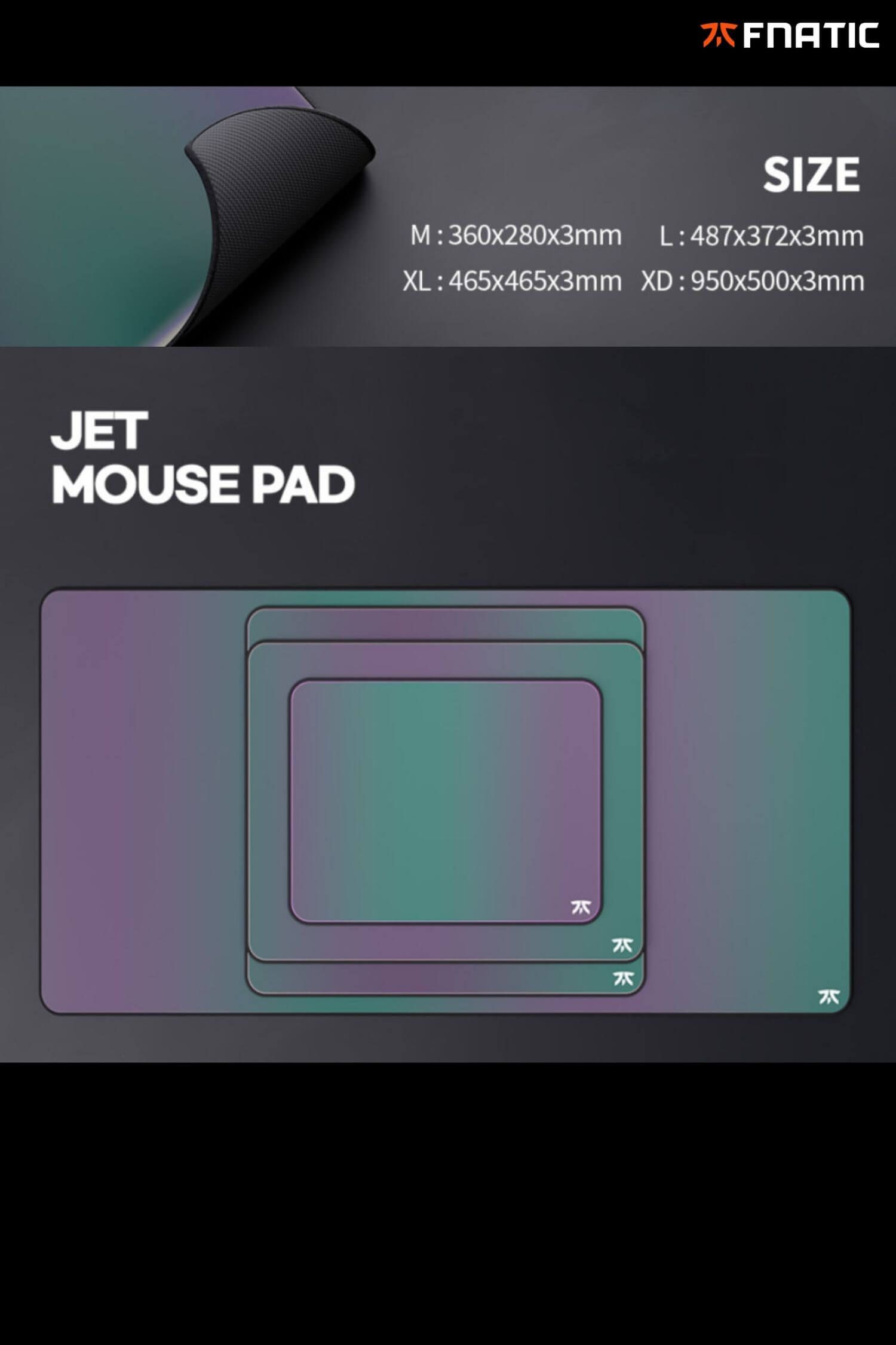 JETMOUSE PADM360x280x3mmSIZEL:487x372x3mmXL:465x465x3mm XD:950x500x3mm