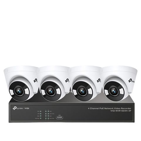 TP-LINK組合 VIGI NVR1004H-4P 4路主機+VIGI C430 3MP 網路攝影機*4