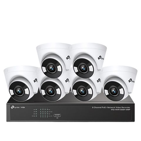 TP-LINK組合 VIGI NVR1008H-8MP 8路主機+VIGI C430 3MP 網路攝影機*6