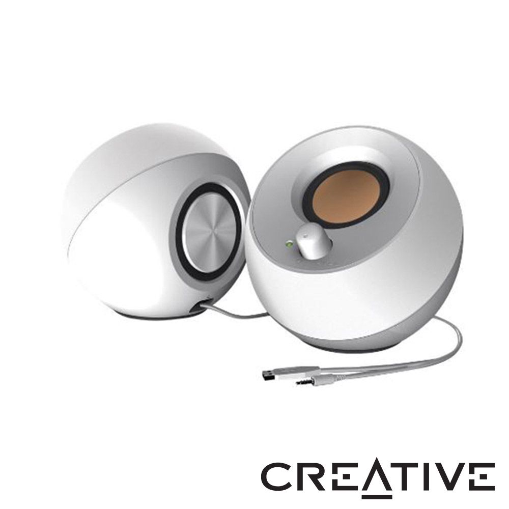 Creative  Pebble USB 2.0 桌上型喇叭(白)