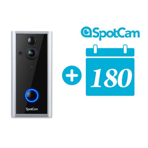SpotCam Ring2 +180天雲端 1080P真雲端全無線智慧WiFi視訊門鈴攝影機