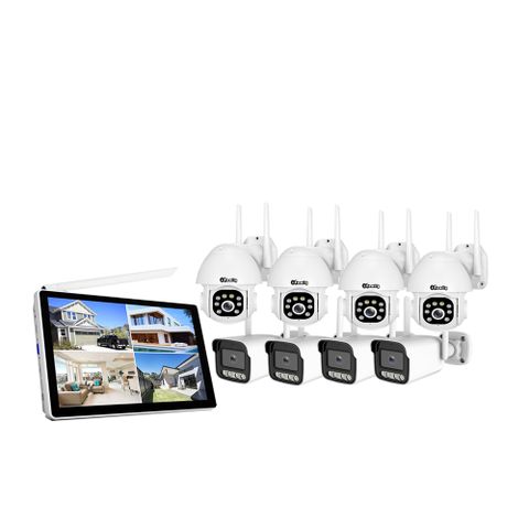 【宇晨I-Family】免施工 免設定 IF系列 無線監視套裝組 五百萬 八路式顯示屏主機+4槍機+4球機