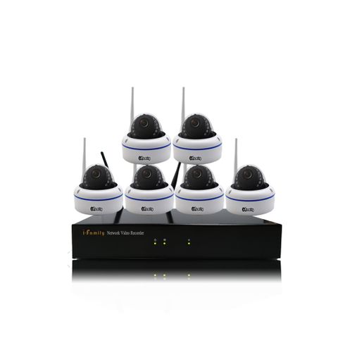【宇晨I-Family】16路 簡易安裝免施工設定 5百萬畫素 室內安防 廣角 無線監視錄影套裝組 主機+6鏡頭