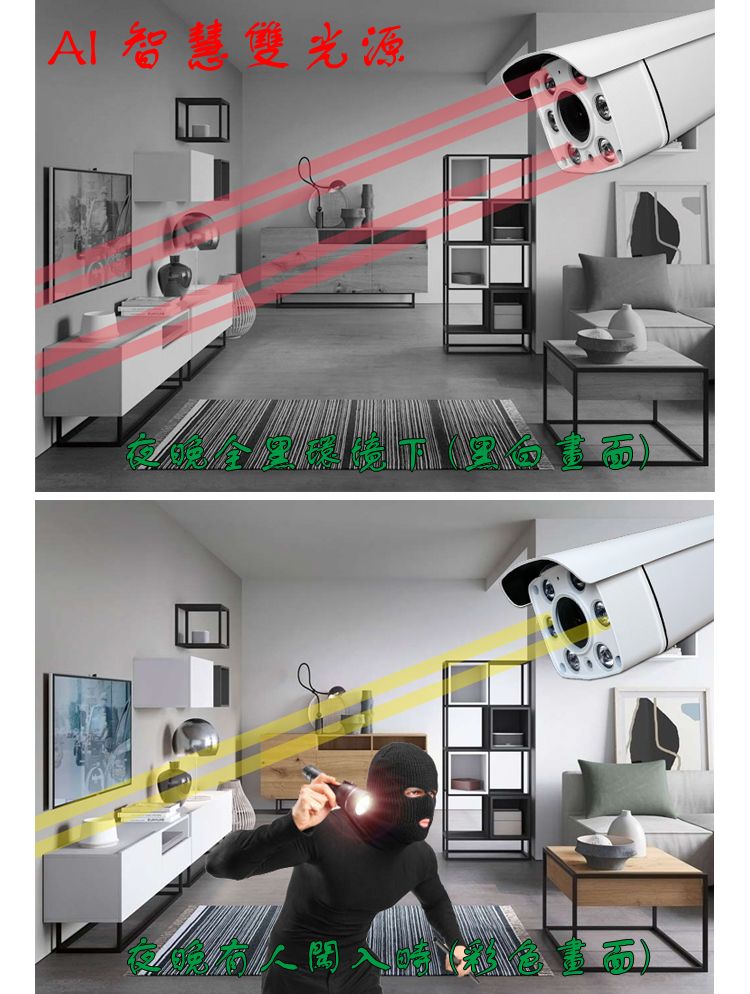 iSecure 英廣連 _四路 "智慧雙光" DIY 監視器組合: 1 部八路 4K 超高清網路型監控主機 (NVR) + 4 部智慧雙光 3MP 子彈型攝影機 (PoE) + 6 條 20 米網路線 + 2 個網線延長頭