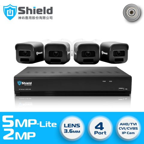 SHIELD 盾 Shield神盾安控 超高畫質監控錄影系統4N01-2M04-2T (內建WD2TB紫標硬碟)附全套DIY安裝配件及施工線材組