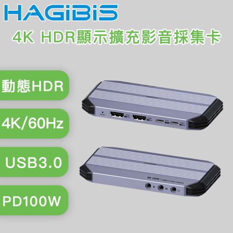 HAGiBiS 海備思 適用HDMI 4KHDR顯示擴充器/1080P擴充影音採集卡