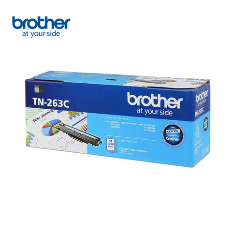 【Brother】TN-263C 原廠標準容量藍色碳粉匣（適用：HL-L3270CDW、MFC-L3750CDW)