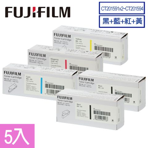 Fuji Xerox 富士全錄 FujiXerox CT201591~CT201594原廠碳粉匣組(2黑2K+3彩1.4K)