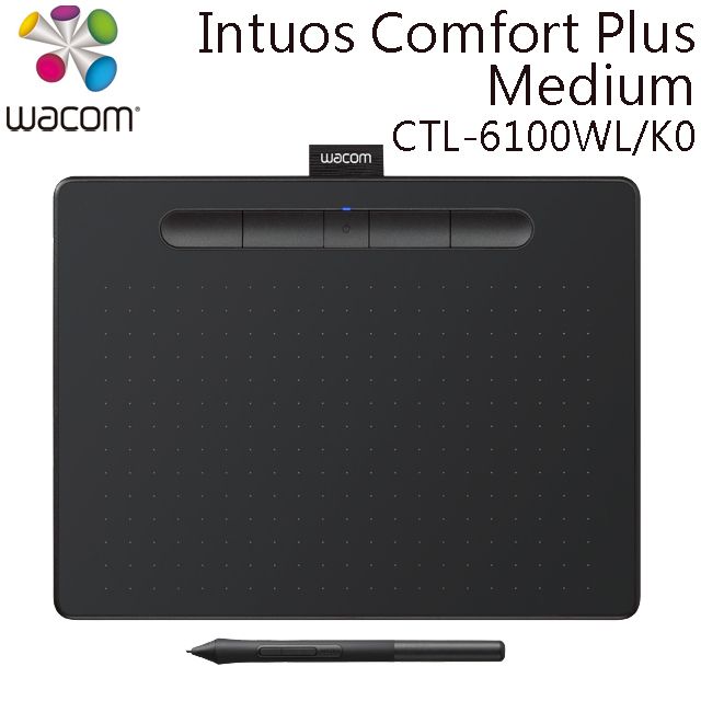 Wacom Intuos Comfort Plus Medium 繪圖板(藍牙版)(黑) CTL