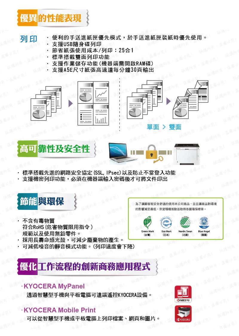 KYOCERA 京瓷ECOSYS P2230dn A4 黑白雷射印表機- PChome 24h購物