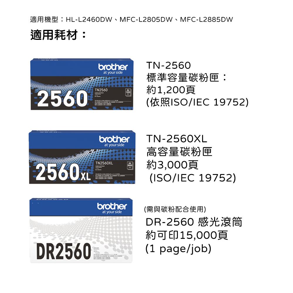 BROTHER 兄弟牌 【1機+2碳】MFC-L2885DW 無線雙面多功能雷射傳真複合機+原廠碳粉TN-2560 x2支