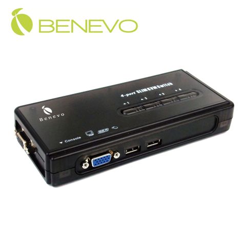 Benevo 桌上型 4埠USB VGA KVM多電腦切換器 (BKVM104U)