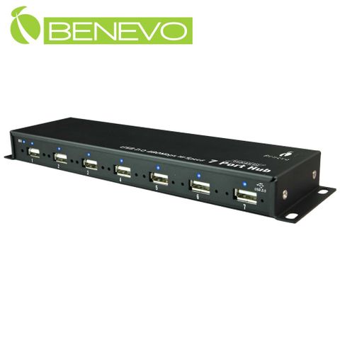 MTT專業款！ BENEVO工業級 7埠USB2.0集線器(附4A變壓器) (BUH247)