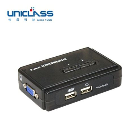 UNICLASS USB-SP02 輕薄桌上型USB VGA 2埠電腦切換器