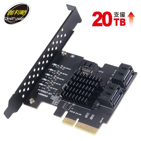 伽利略 PCI-E 3.0 4X  SATA III 5埠 擴充卡實測可支援20TB硬碟WIN11