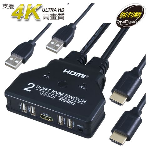伽利略 HDMI 4K2K KVM 電腦切換器 2埠