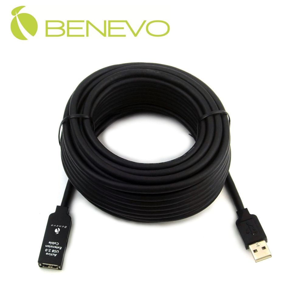 Benevo 穩+附變壓器!  10M 單埠主動式USB 2.0 訊號增益延長線附專用變壓器(BUE2010U1A)