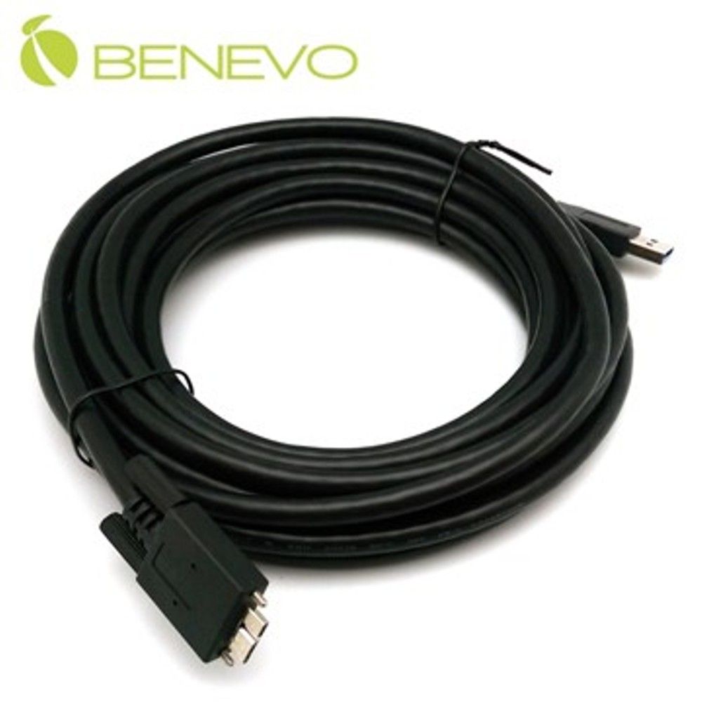 Benevo 可鎖型 5米 USB3.0 A(公)對Micro USB3.0(公)訊號連接線 (BUSBP3501AMMCBSM)