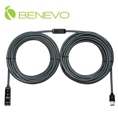 BENEVO專業型 20M 主動式USB 3.0 訊號增益延長線，附2A變壓器 (BUE3020U1A)