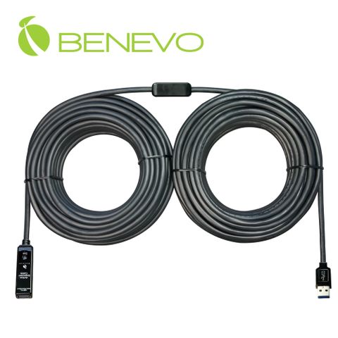 BENEVO專業型 30米 主動式USB 3.0 訊號增益延長線，附2A變壓器 (BUE3030U1A)