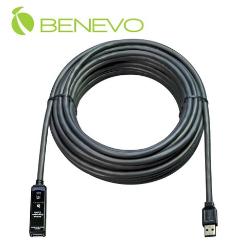 BENEVO專業型 15M 主動式USB 3.0 訊號增益延長線，附2A變壓器 (BUE3015U1A)