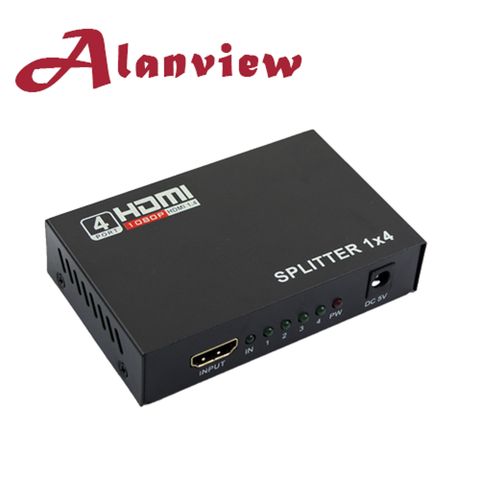 Alanview HDMI 一進四出分配器 完全支援FHD 1080P (DK104C)