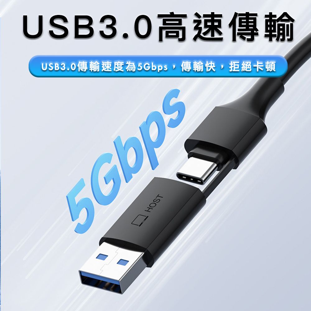 HAGiBiS 海備思  Type-C/USB 適用HDMI 100W 4K視訊採集卡 2M 白