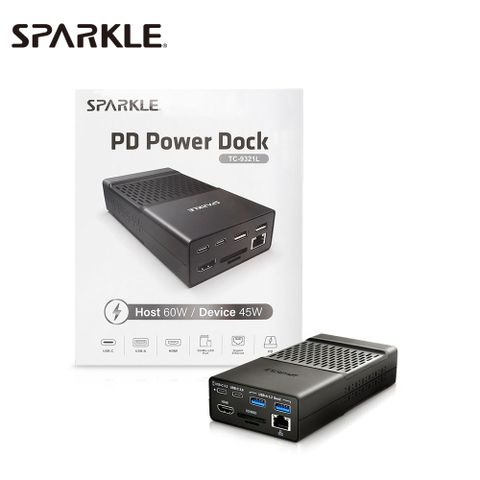 [登昌恆]SPARKLE TC-9321L USB 3.2 8合1 PD快充集線器 USB 網路 讀卡機 HDMI輸出 PD充電