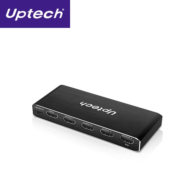 UPTECH 登昌恆  HSP104 HDMI 4K60 1進4出分配器 同時輸出在4台HDMI螢幕上顯示