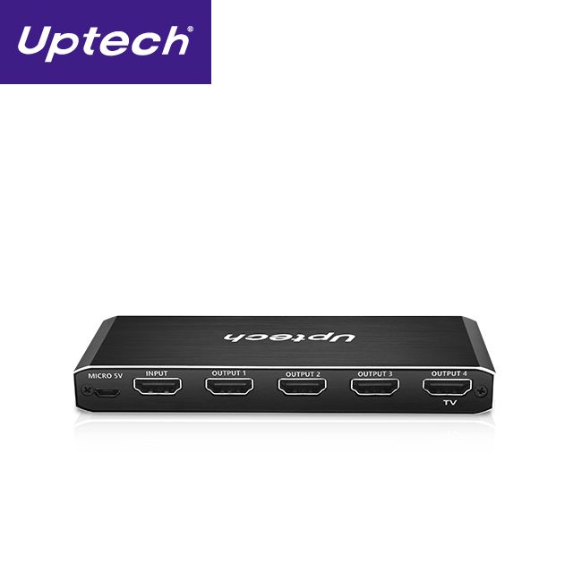 UPTECH 登昌恆  HSP104 HDMI 4K60 1進4出分配器 同時輸出在4台HDMI螢幕上顯示