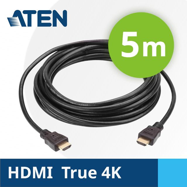 ATEN 5公尺高速True 4K HDMI線材附乙太網路功能(2L-7D05H-1) - PChome