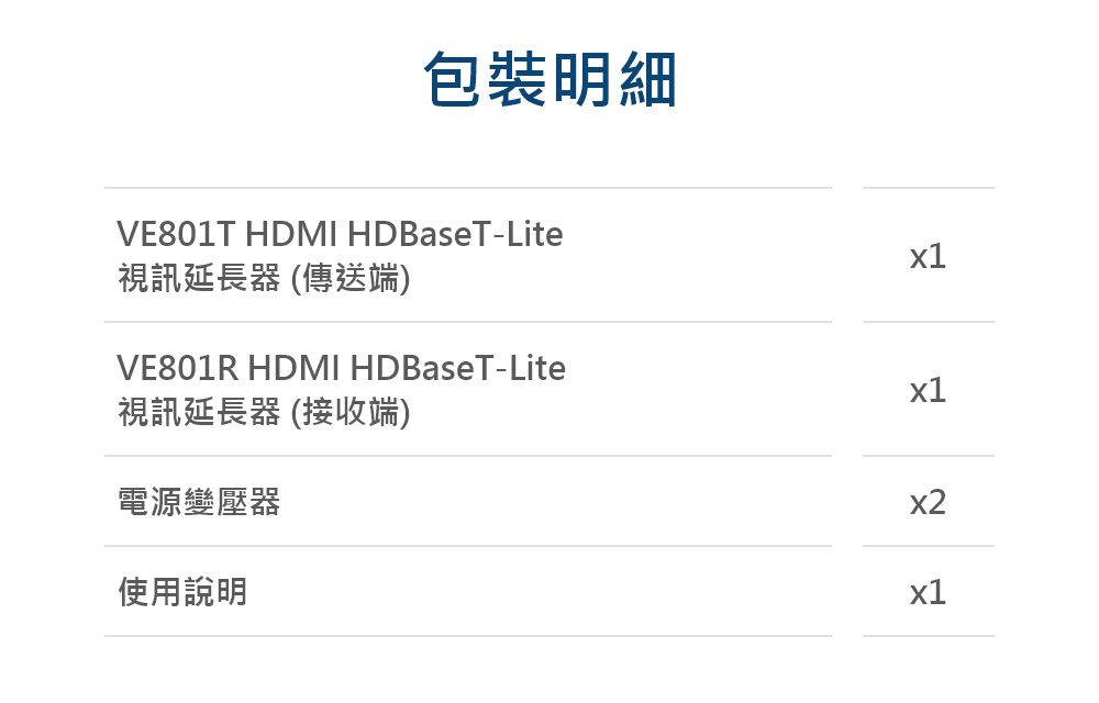 ATEN HDMI HDBaseT-Lite 視訊延長器(4K@40公尺) (HDBaseT Class B