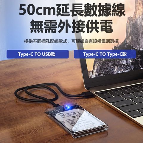 Netac_台灣雷騰 新設計/全透明　2.5吋隨身硬碟 外接盒 免工具拆裝 SSD/硬碟通用(公司貨 1年保固)