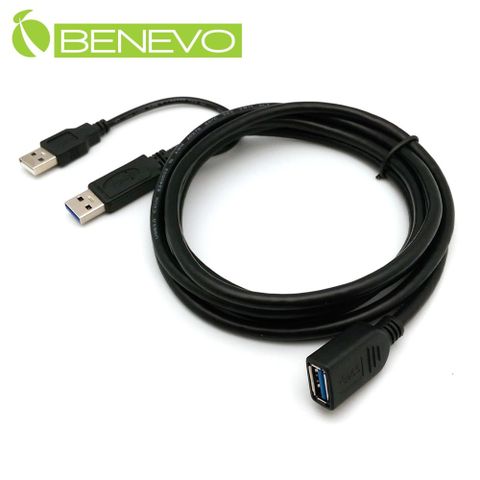 BENEVO 2米 USB3.0高速傳輸延長線，帶輔助USB供電線 (BUSB3202AMF)