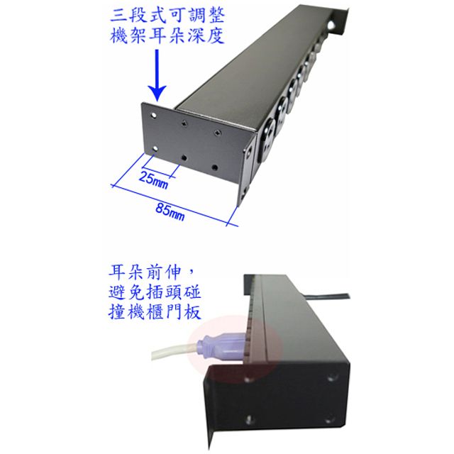  PDU 8孔30安培 1U機架電源排插SUNBOX 出品